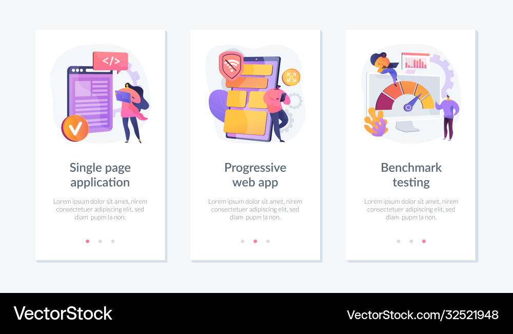 Application development app interface template Application development app interface template vector image