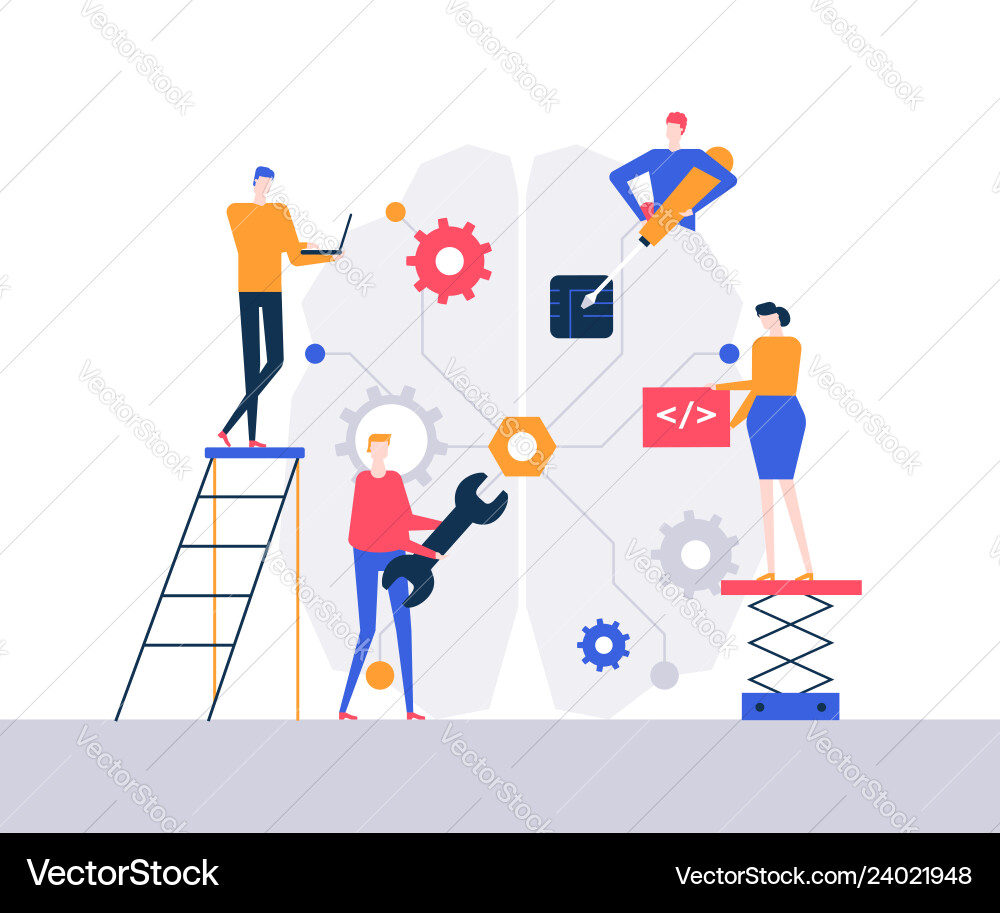 Artificial intelligence - flat design style Artificial intelligence - flat design style vector image