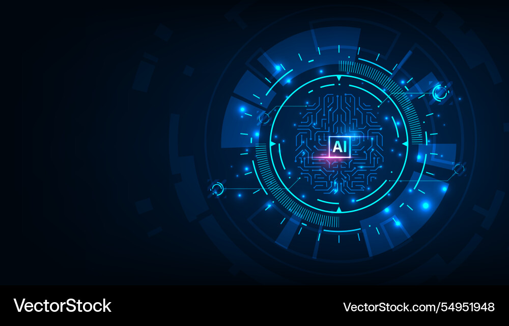 Artificial intelligence hardware microchip Artificial intelligence hardware microchip vector image