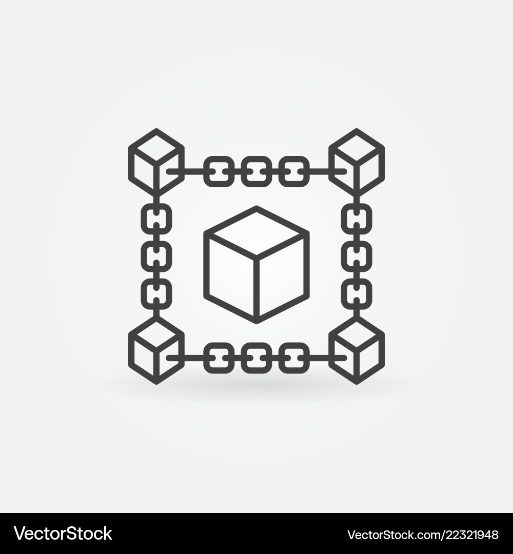 Block chain cube line icon blockchain Block chain cube line icon blockchain Vector Image