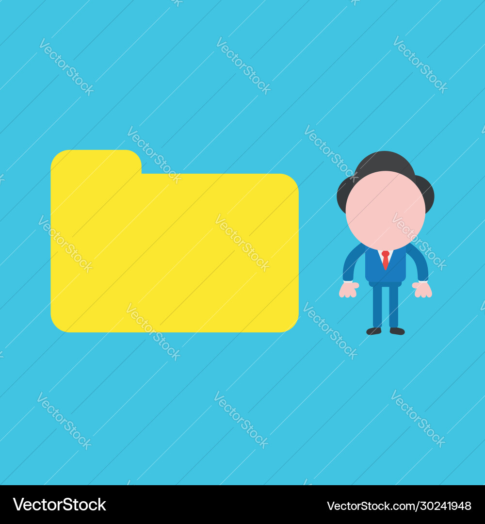 Businessman character with closed file folder Businessman character with closed file folder vector image