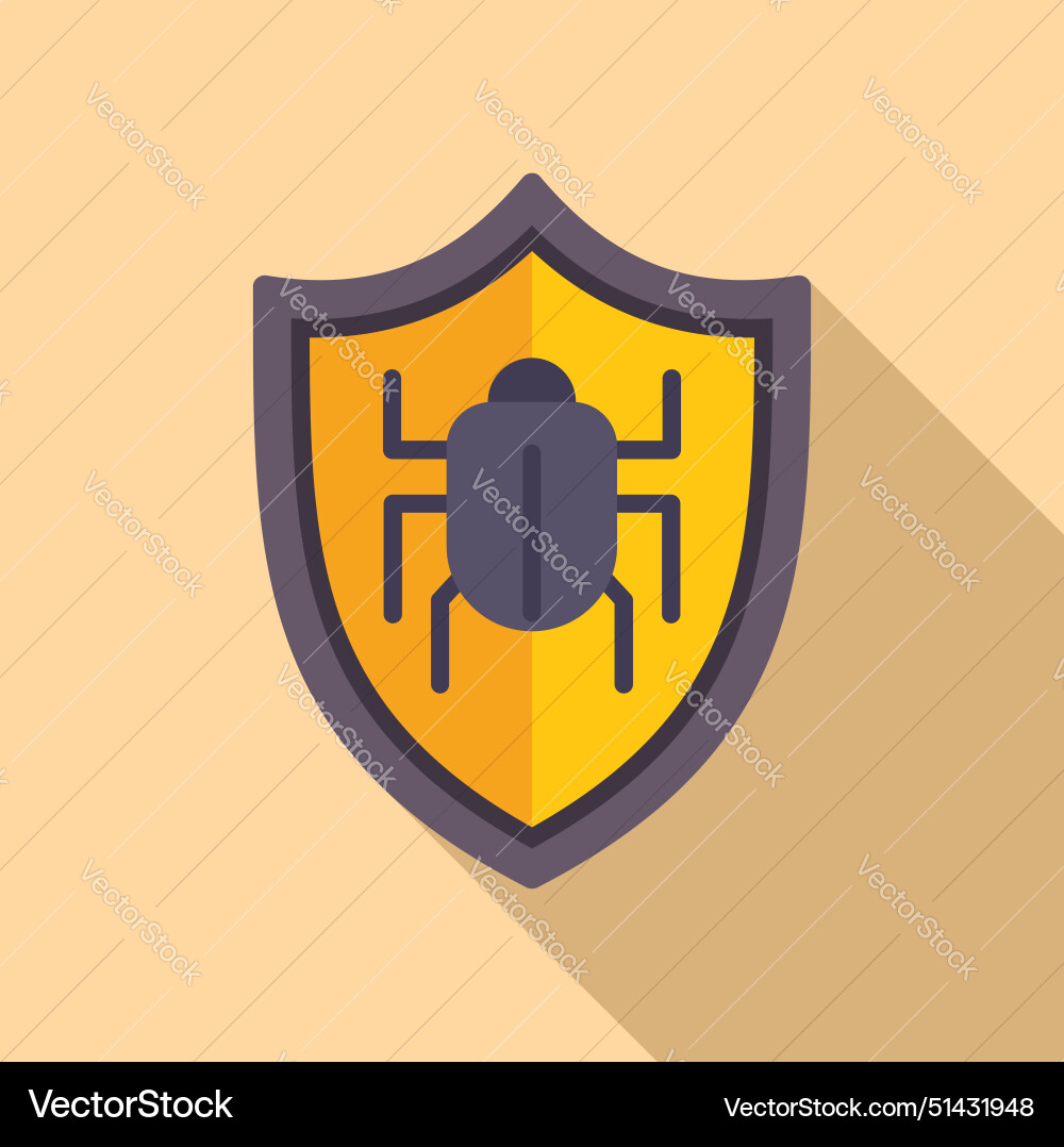 Cybersecurity Shield with Bug vector image