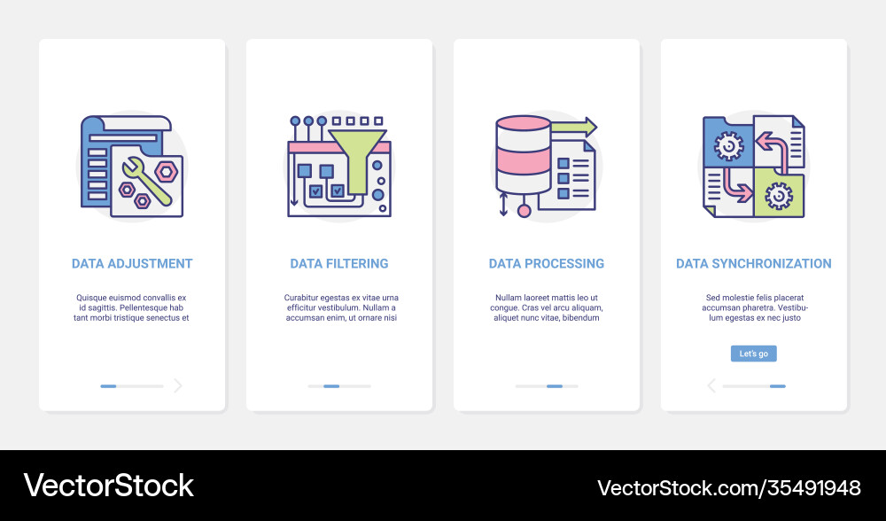 Data Processing & Technology UI vector image