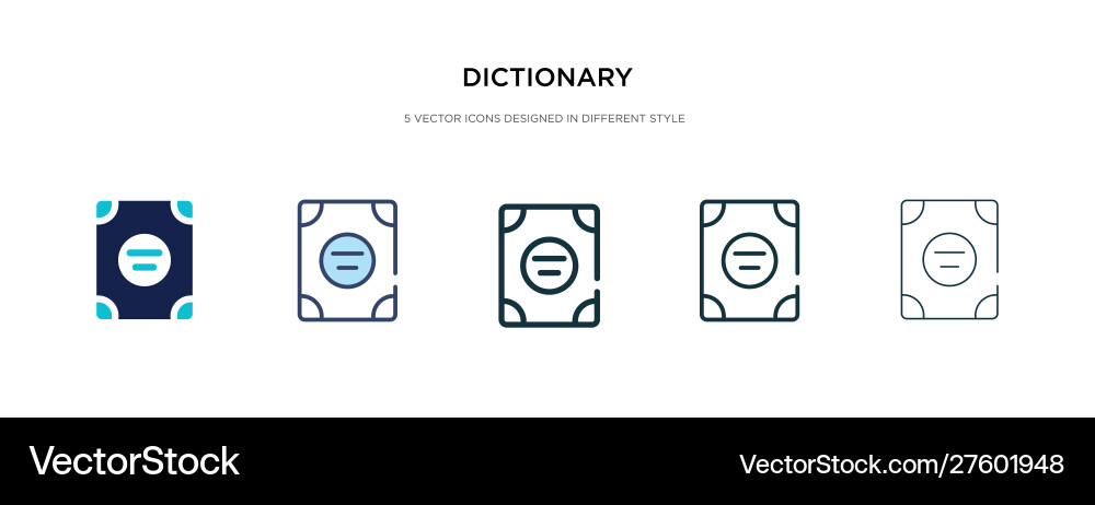 Dictionary icon in different style two colored Dictionary icon in different style two colored vector image