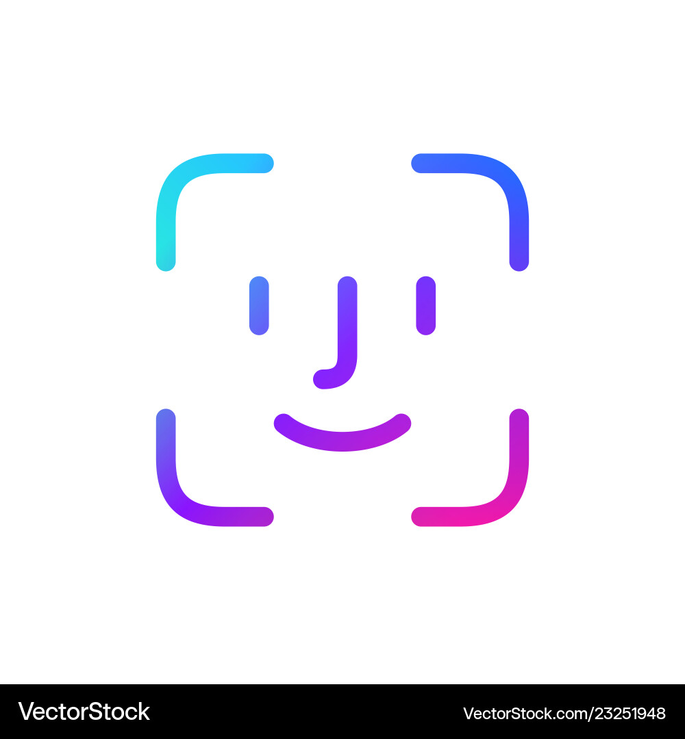 Face password identification icon facial vector image