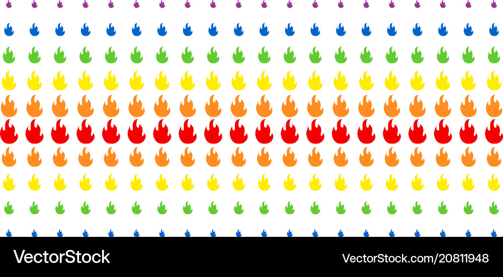 Fire flame shape halftone spectral array Fire flame shape halftone spectral array vector image