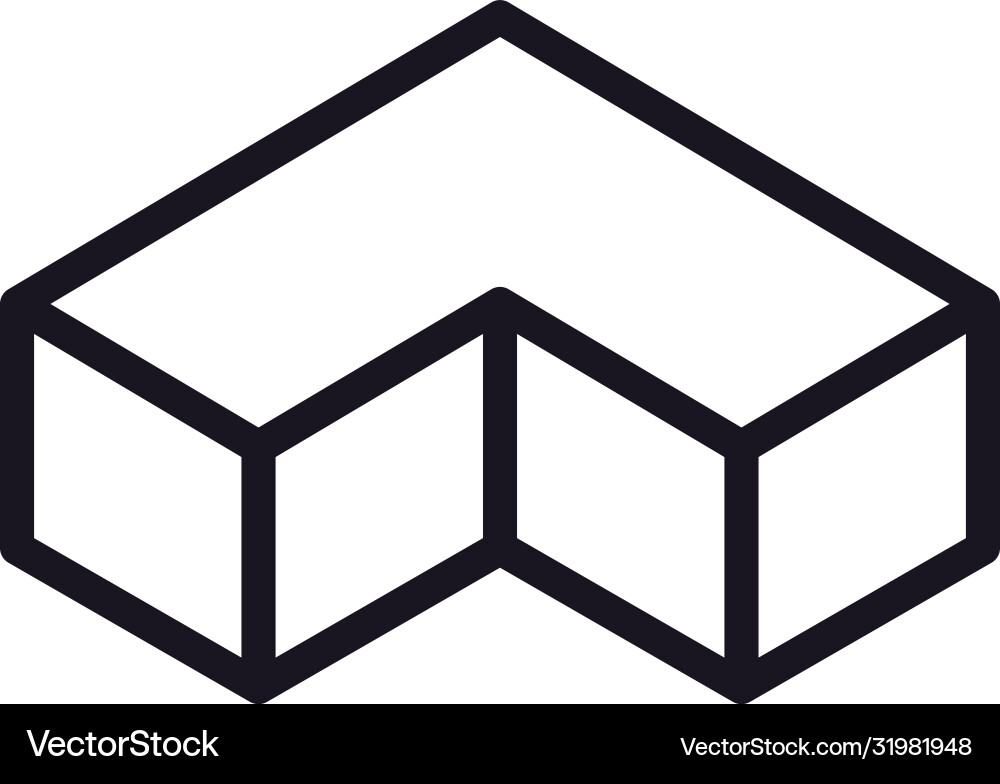 Geometric and abstract 3d cube line style icon Geometric and abstract 3d cube line style icon Vector Image
