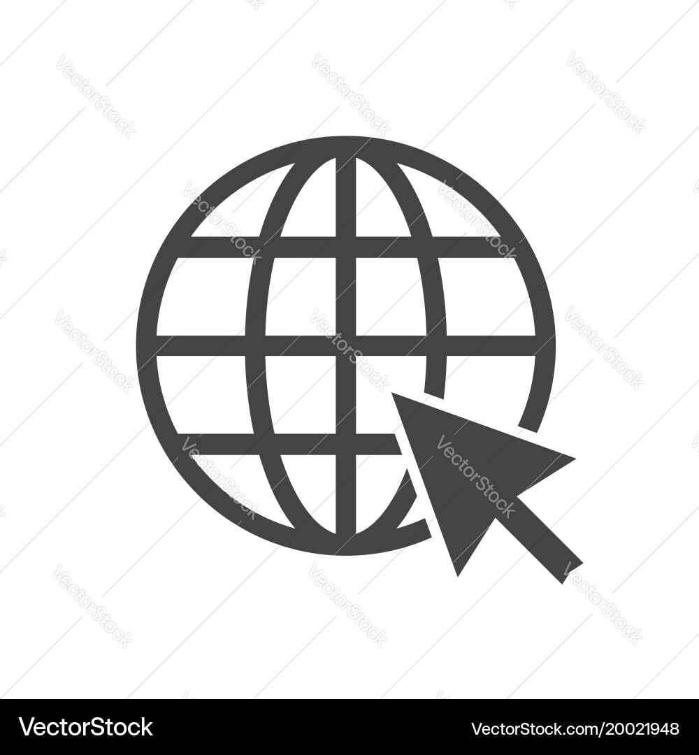 Go to web icon internet flat for website on white vector image