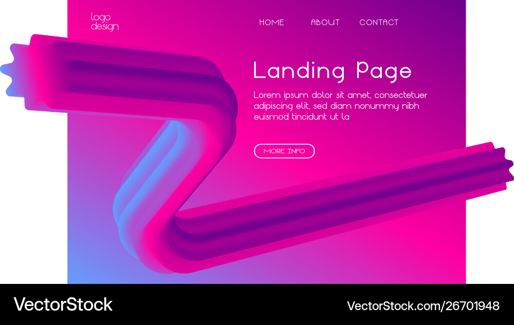 Gradient web landing page design Gradient web landing page design vector image