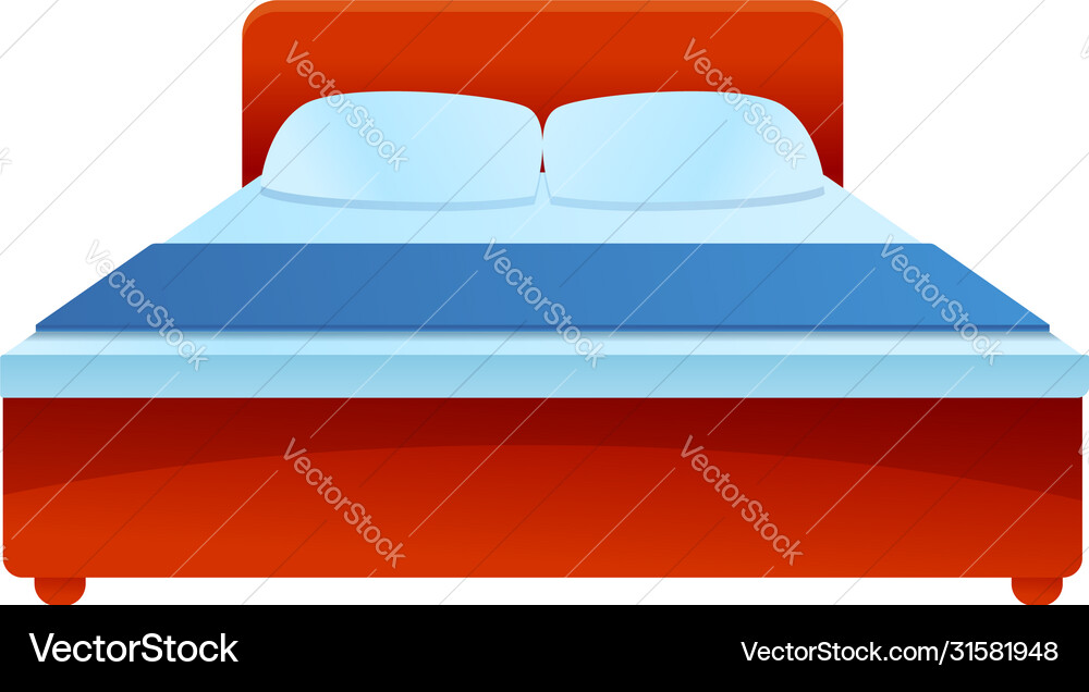 Hotel King Bett Ikone Cartoon Stil Hotel King Bett Ikone Cartoon Stil vektorbild