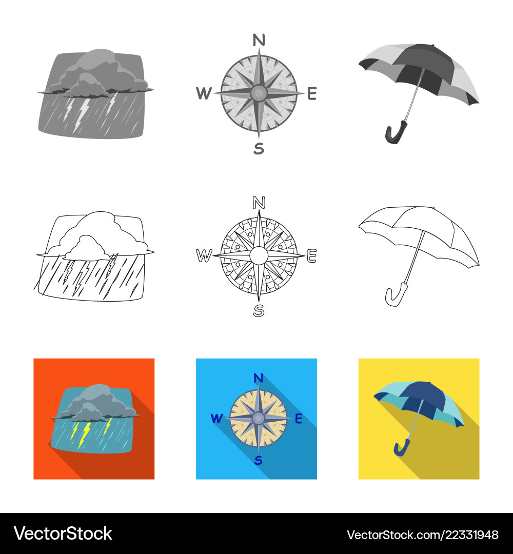 Isolated object of weather and climate icon set Isolated object of weather and climate icon set vector image