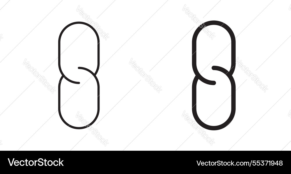 Link icon set in thin line for web Vector Image