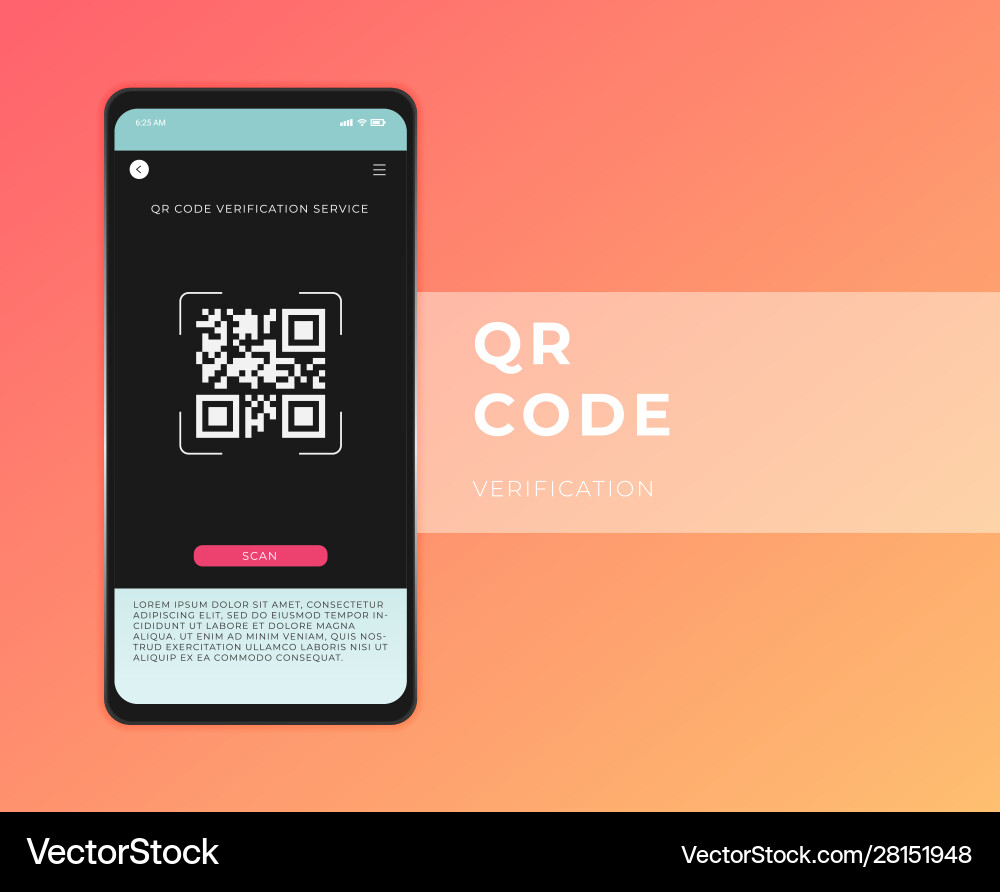 Qr code verification service web Qr code verification service web vector image