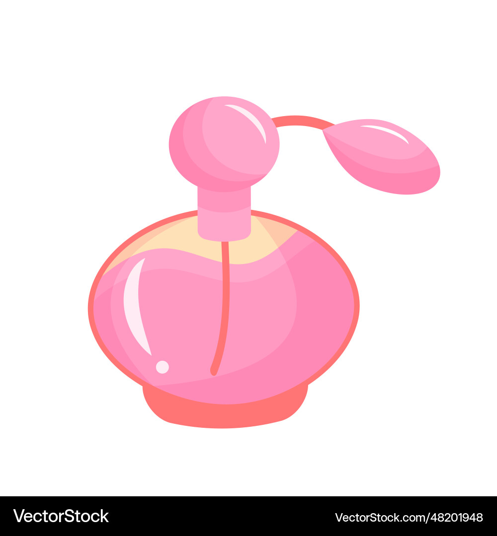 Süße rosa Parfüm Glasflasche weibliche Spray Süße rosa Parfüm Glasflasche weibliche Spray vektorbild