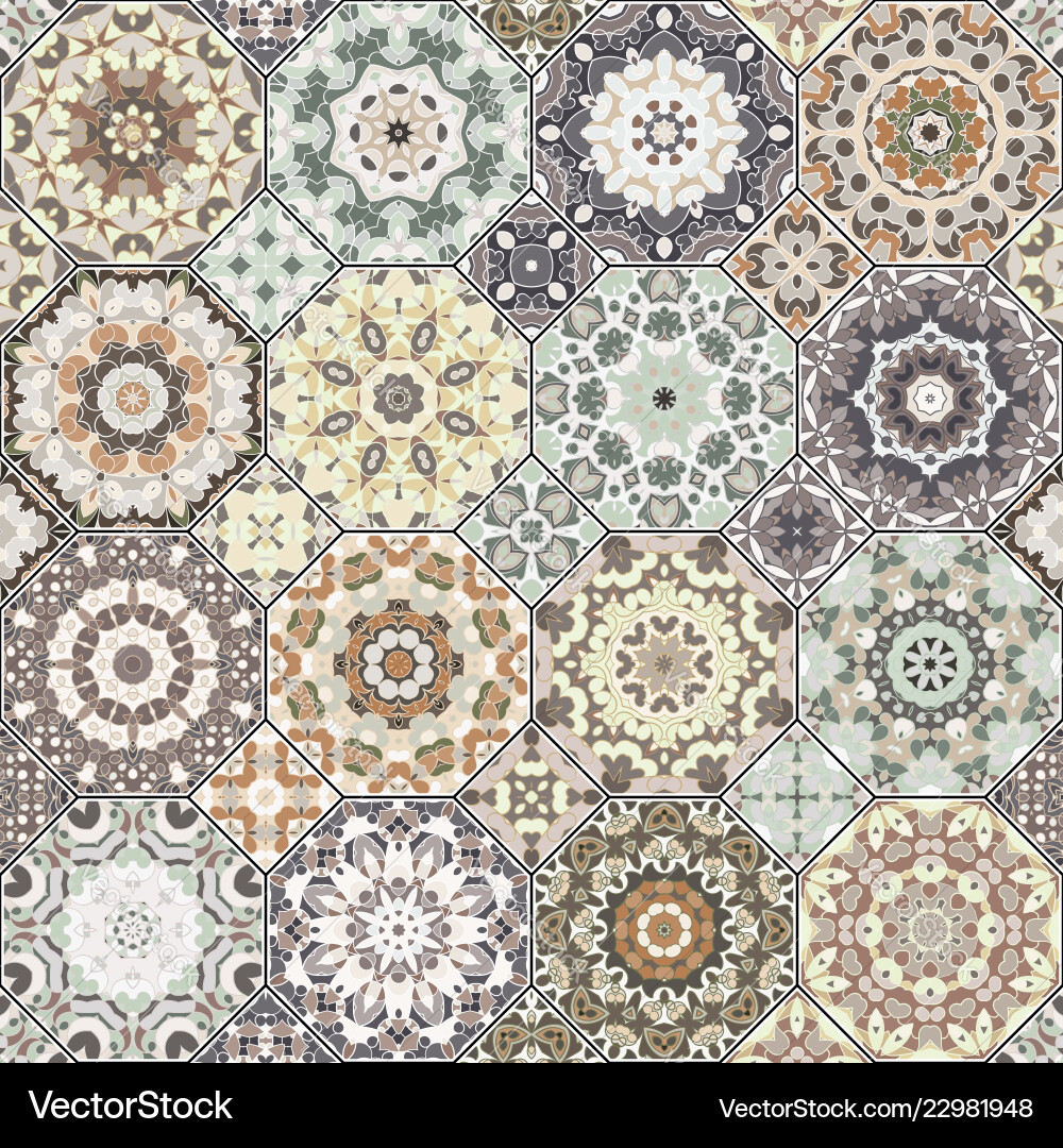 Set of octagonal and square patterns Set of octagonal and square patterns vector image