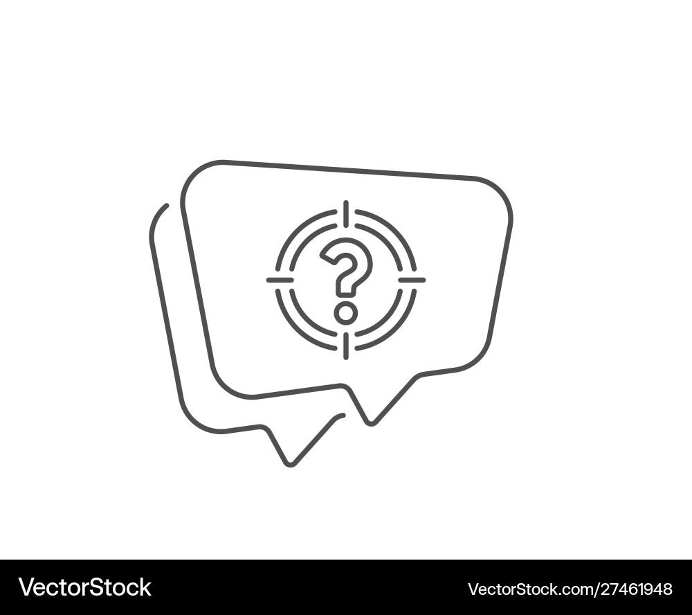 Target with question mark line icon vector image