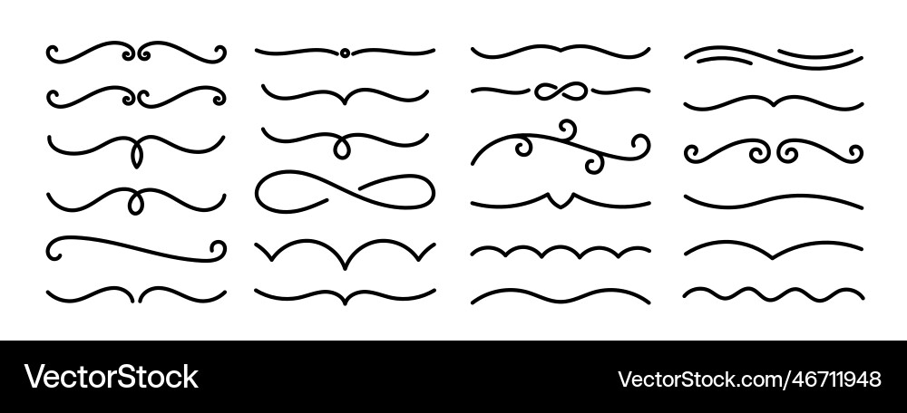 Vignettes delimiters set calligraphic elements vector image