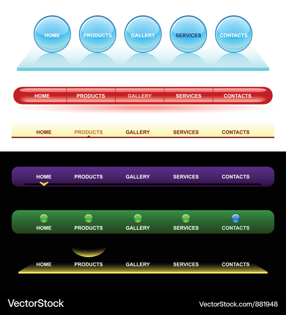 Web navigation templates vector image