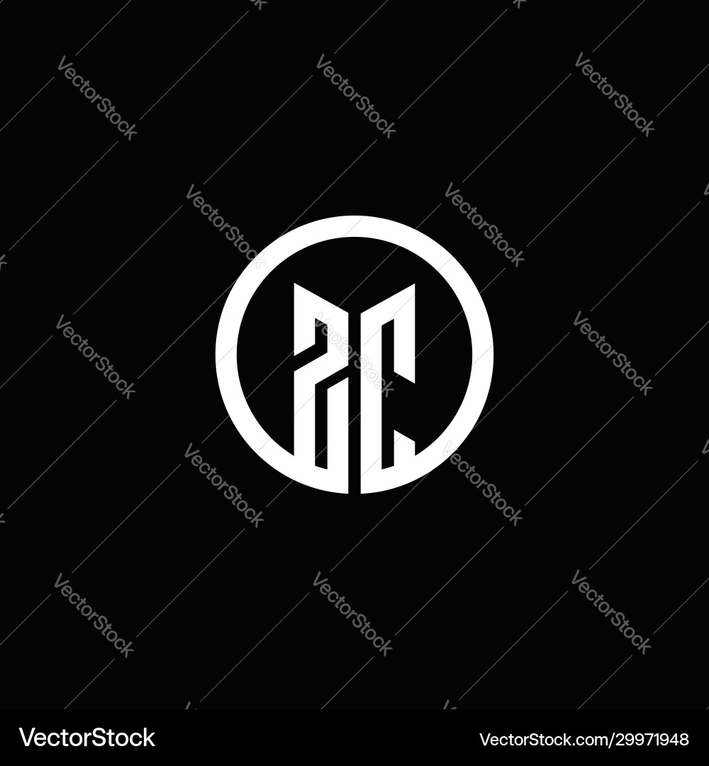 Zc monogram logo isolated with a rotating circle Zc monogram logo isolated with a rotating circle Vector Image