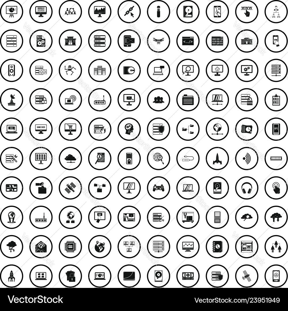 100 Datenbank- und Cloud-Icons im einfachen Stil 100 Datenbank- und Cloud-Icons im einfachen Stil vektorbild