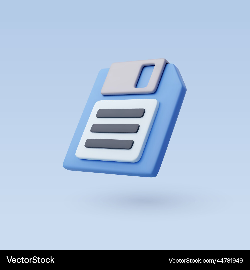 3d diskette or floppy disk online data storage 3d diskette or floppy disk online data storage vector image