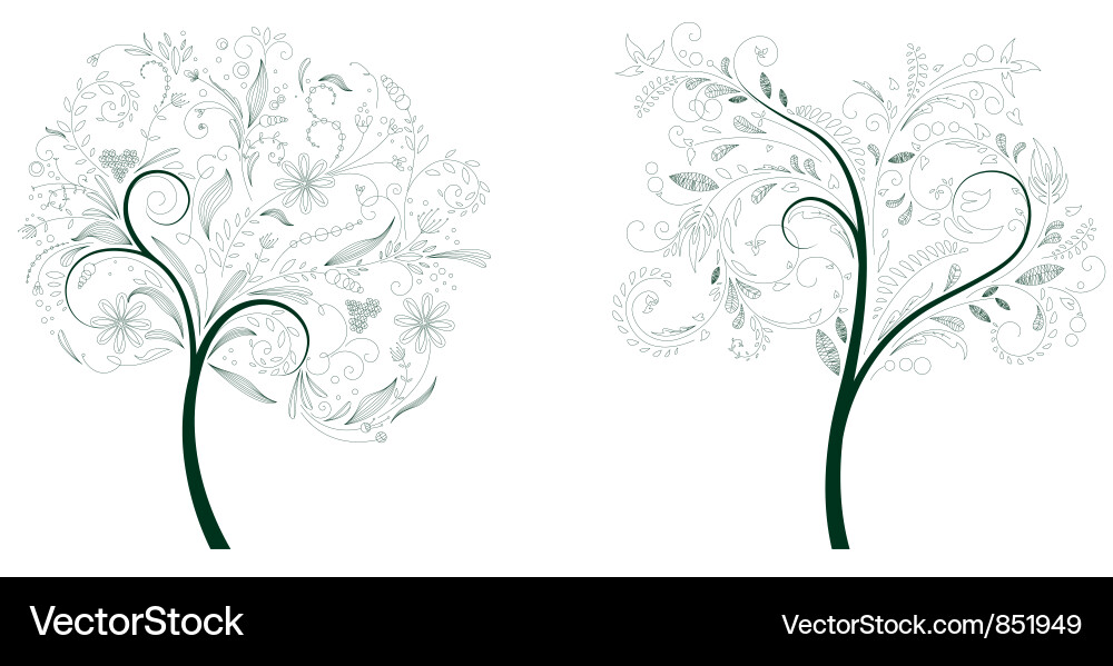 Abstract trees Vector Image