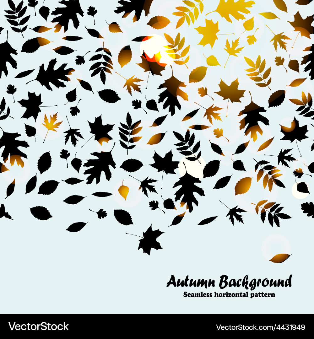 Autumn horizontal pattern background with black Vector Image