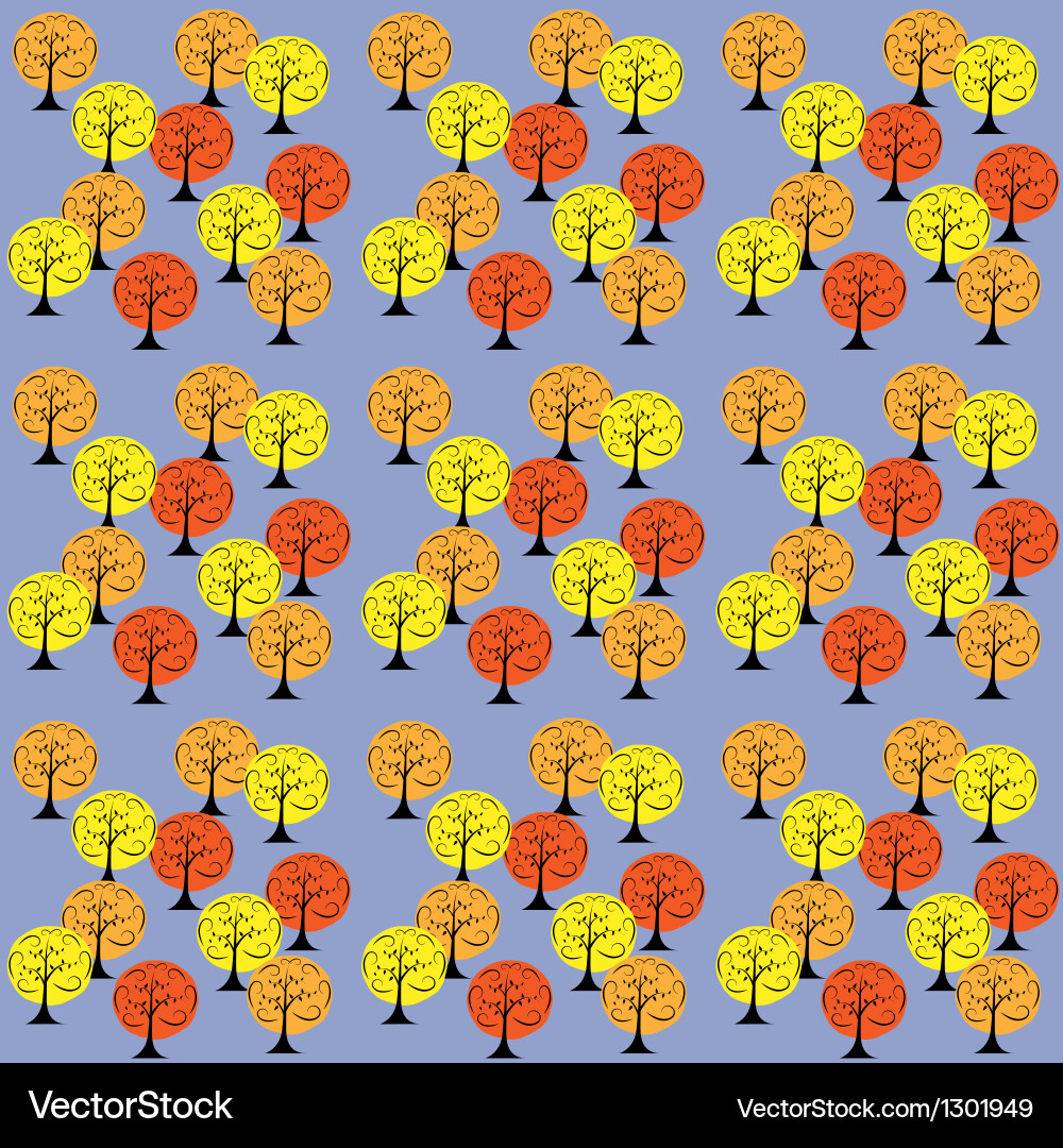 Autumn Tree Pattern - Seamless vector image