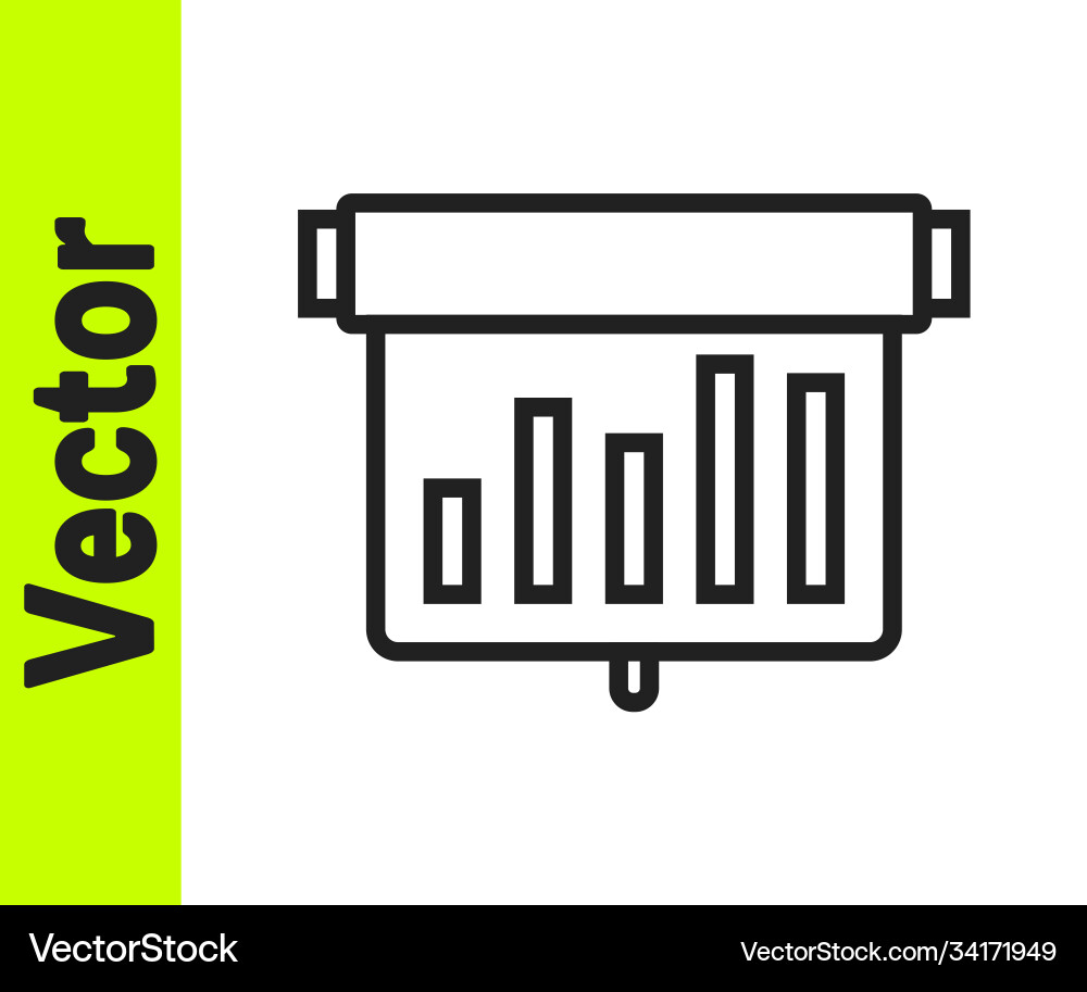 Black line board with graph chart icon isolated Black line board with graph chart icon isolated Vector Image
