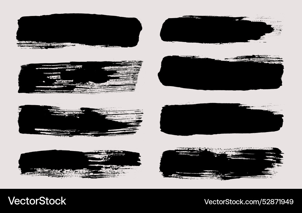 Brush strokes set of text boxes Brush strokes set of text boxes vector image