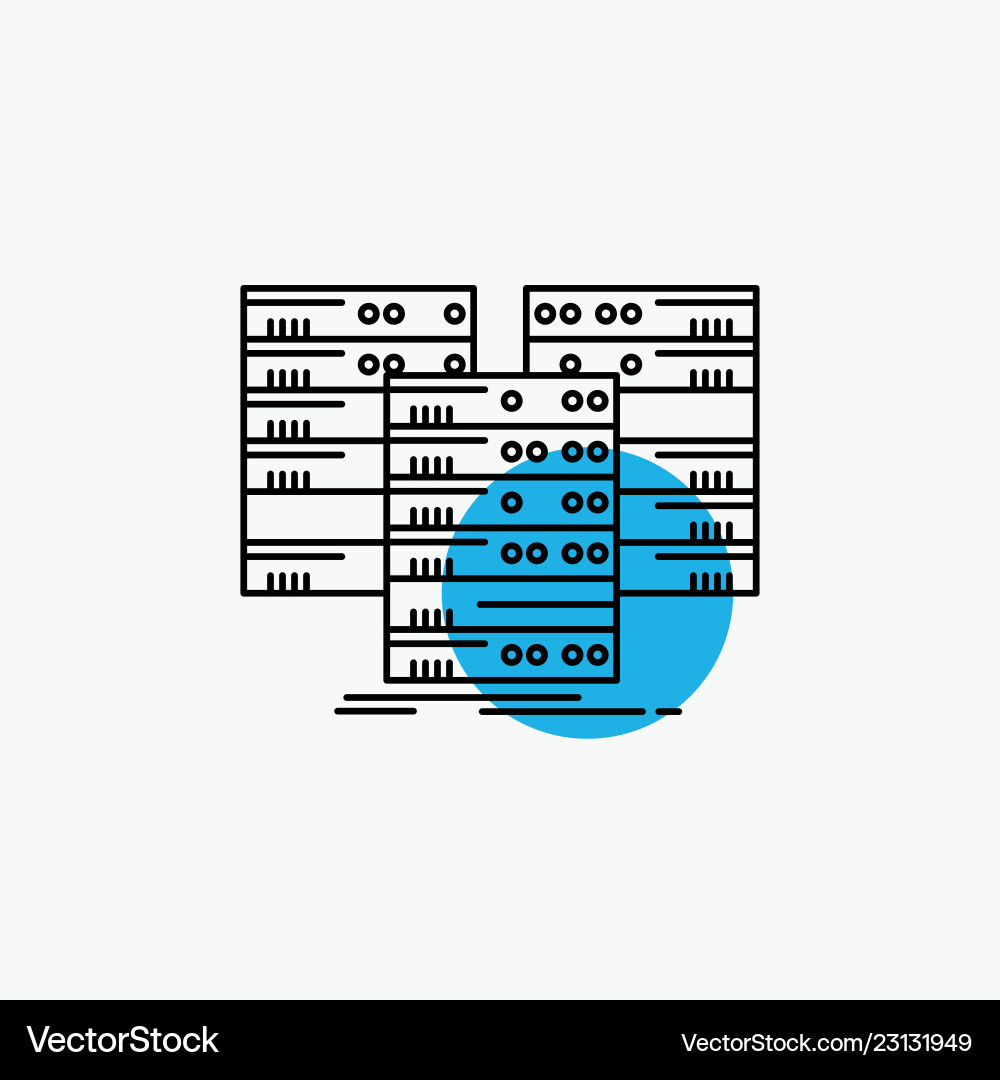 Center centre data database server line icon Center centre data database server line icon vector image