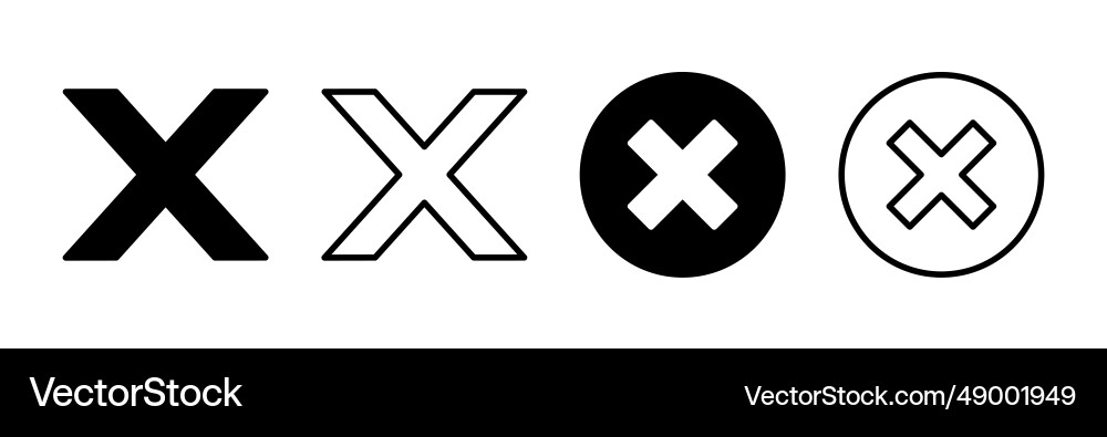 Close icon delete remove cancel exit symbol vector image