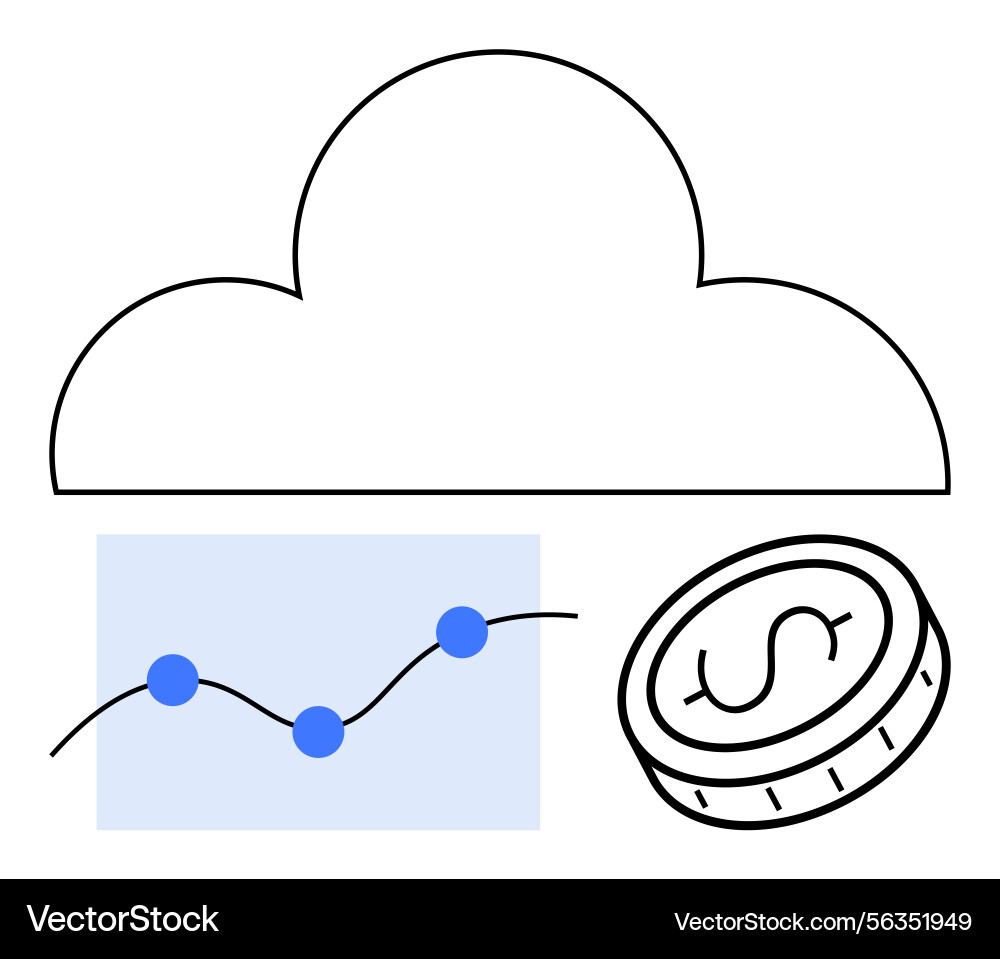 Cloud computing data analytics and financial Cloud computing data analytics and financial vector image