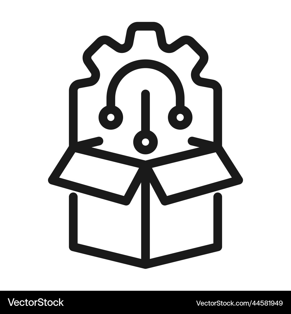 Digital product linear icon development vector image
