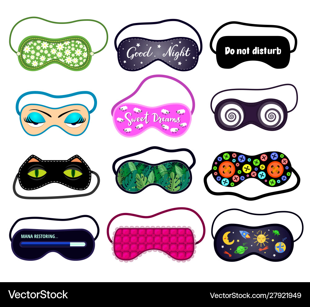 Eye mask sleeping night kids accessory Eye mask sleeping night kids accessory vector image