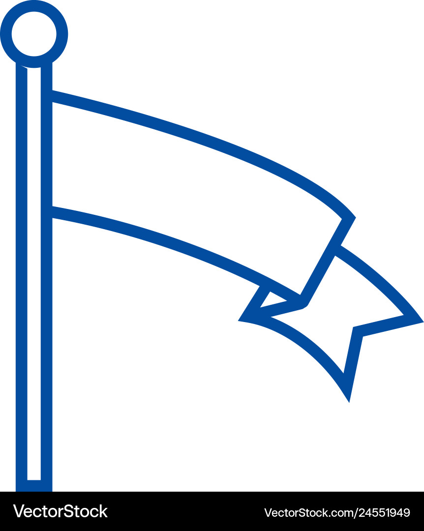 Flagge der Errungenschaftslinie Icon Konzept Vektorbild