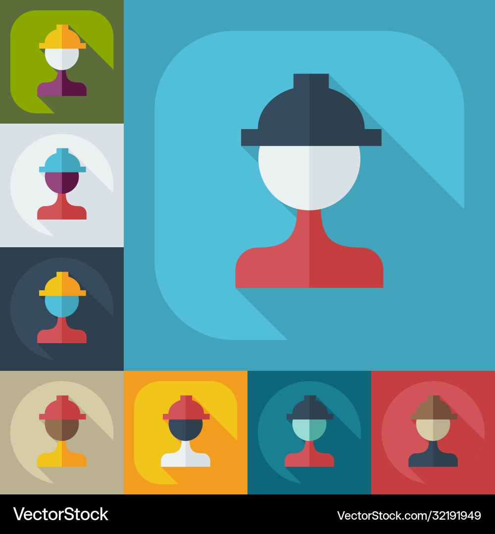 Flat concept set modern design with shadow Vector Image