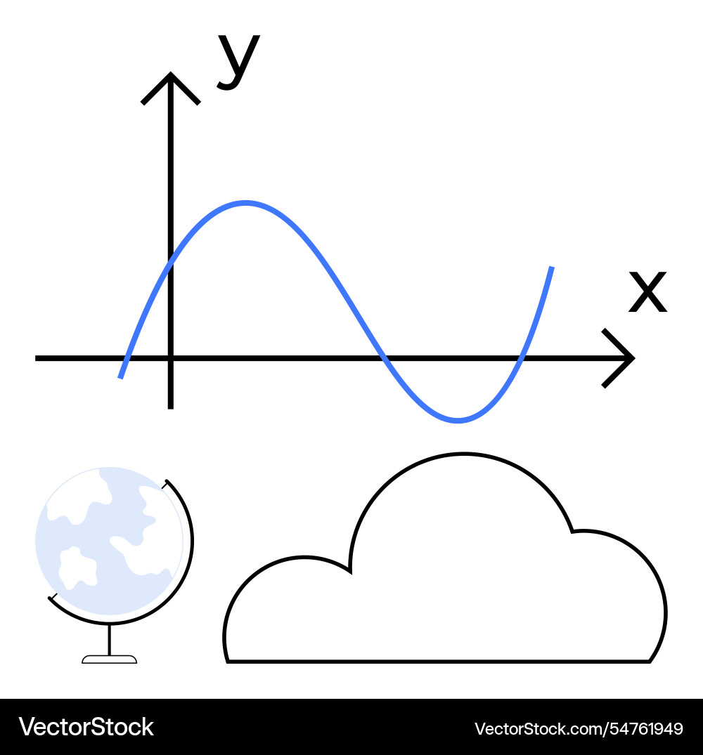 Global data analysis concept with globe cloud Global data analysis concept with globe cloud vector image