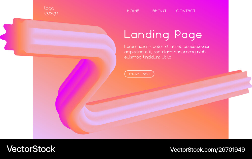 Gradient web landing page design Gradient web landing page design vector image