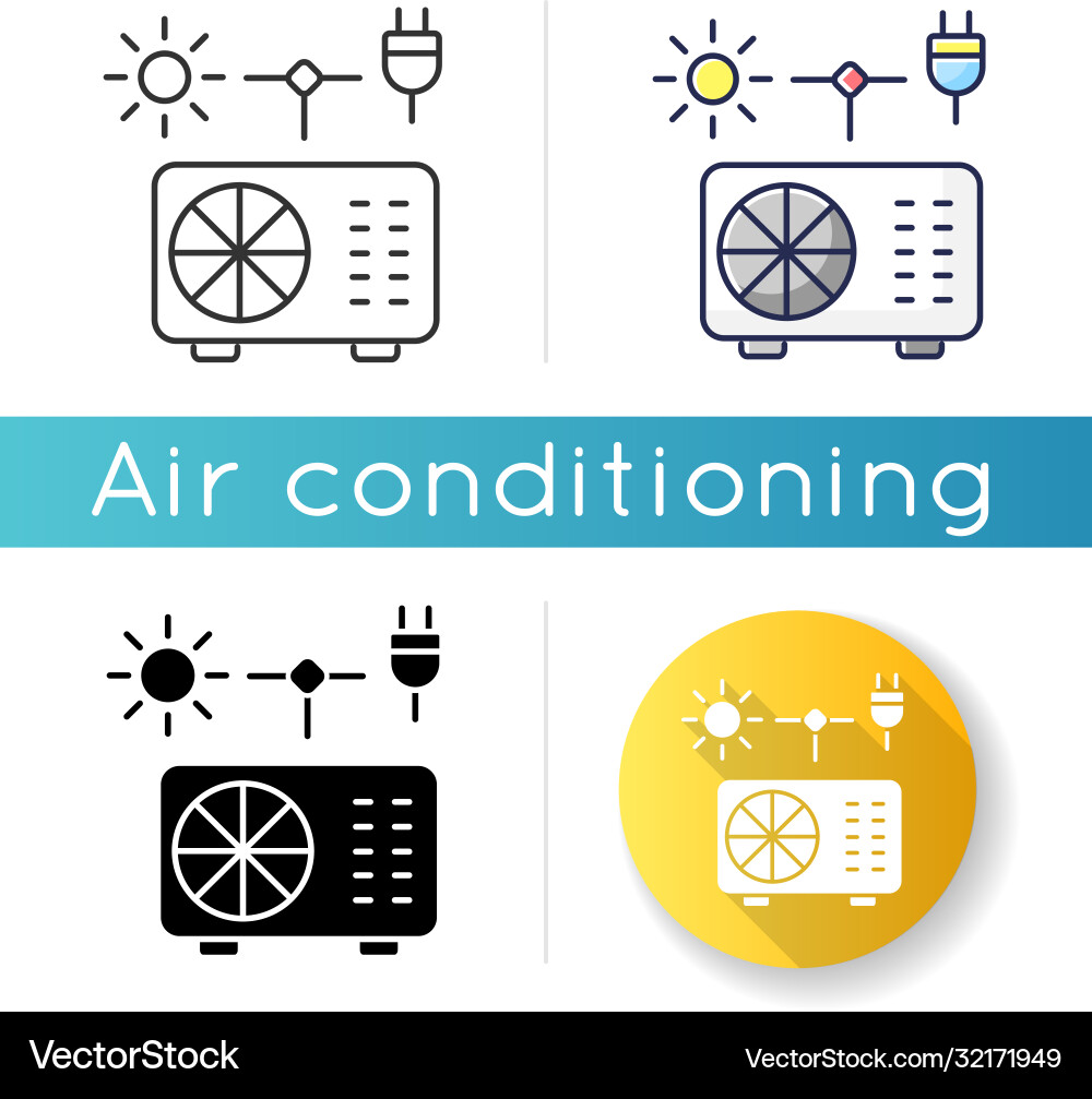 Hybride Klimaanlage Icon Hybride Klimaanlage Icon Vektorbild