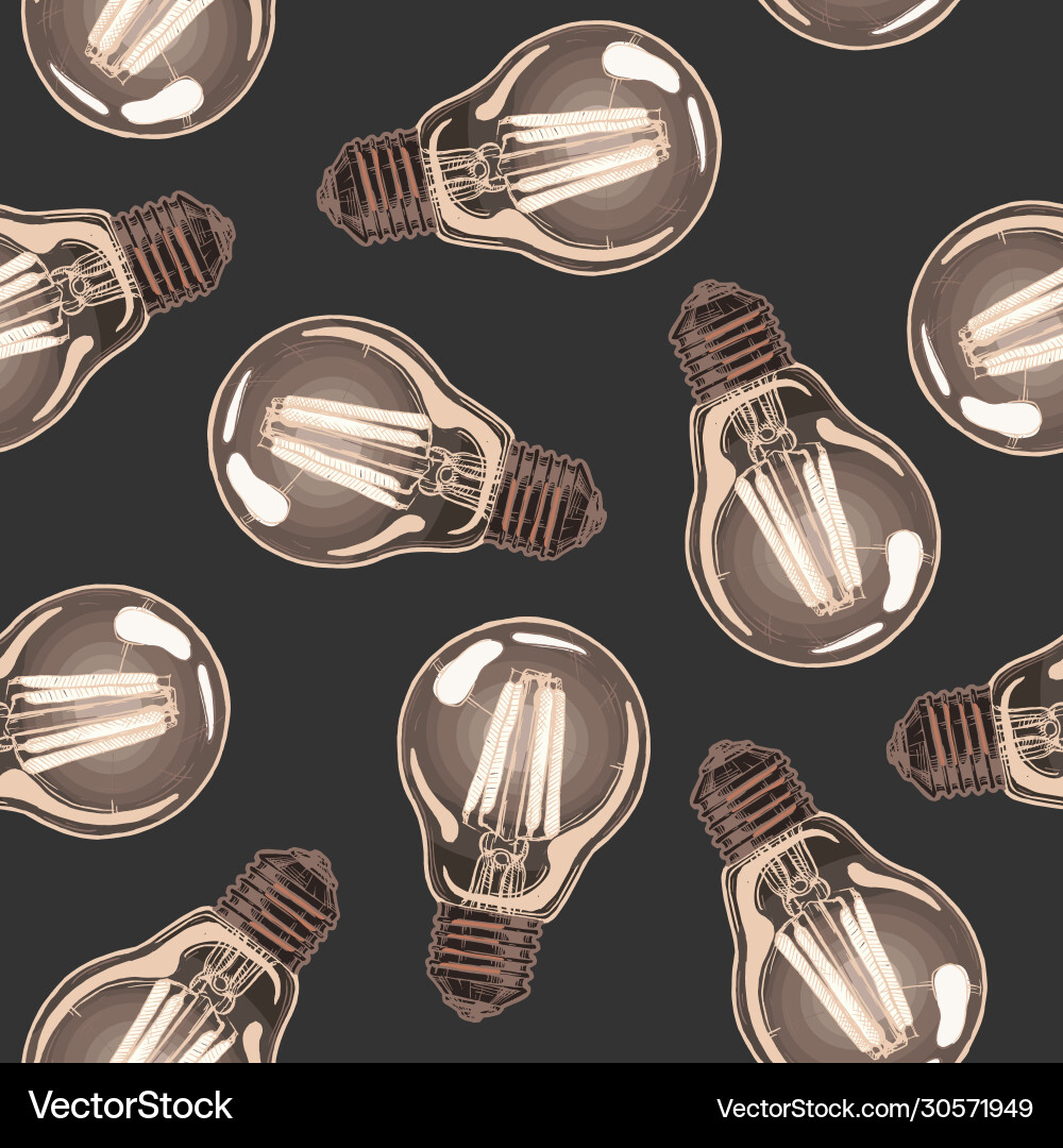 Incandescent Lightbulb Pattern vector image