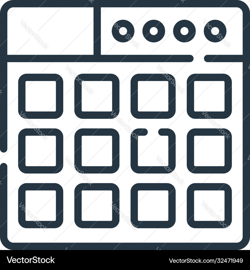 Launchpad icon editable stroke Vector Image