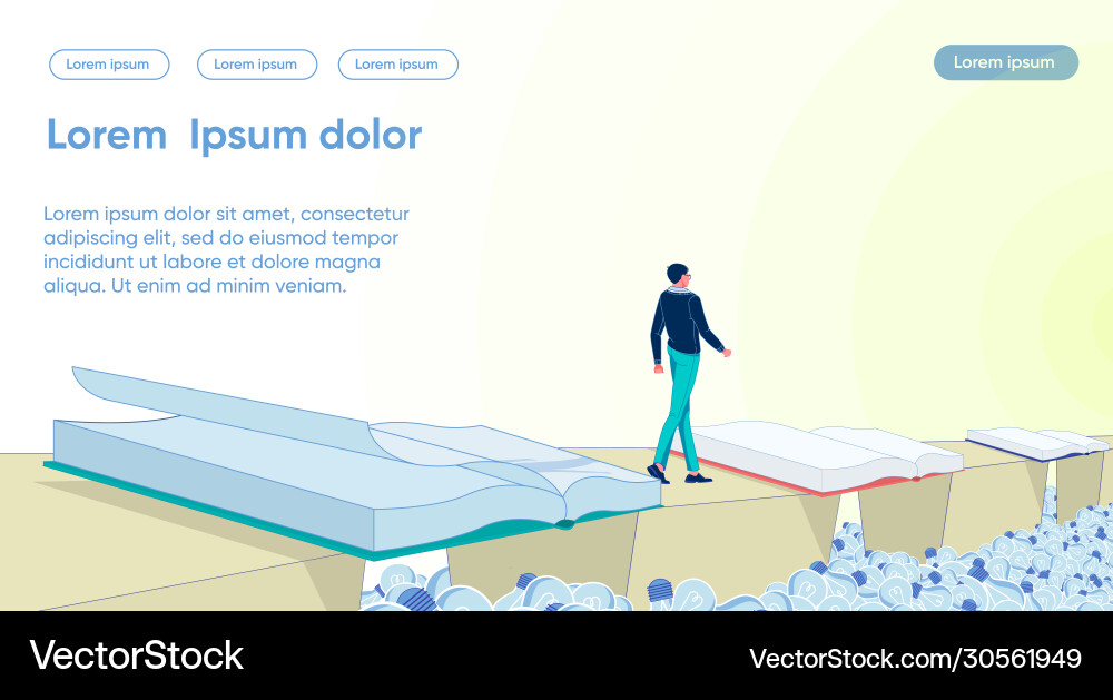 Man Navigating Open Books vector image