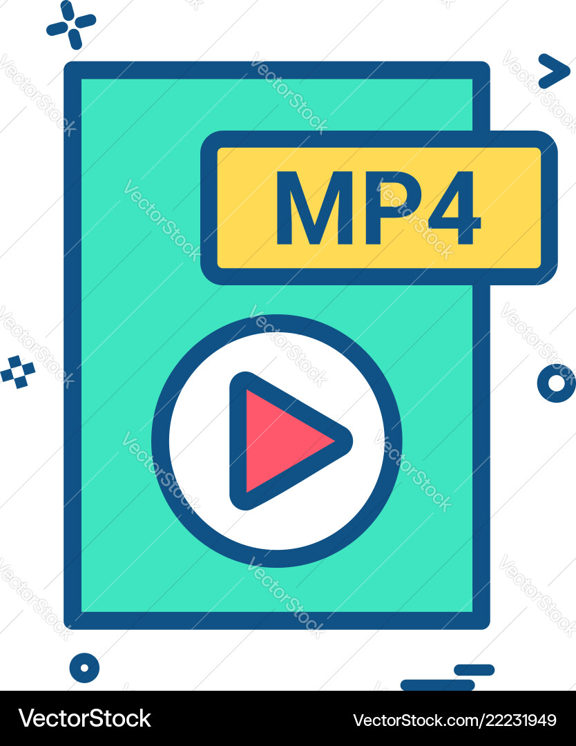 Mp4 file format icon design Mp4 file format icon design vector image