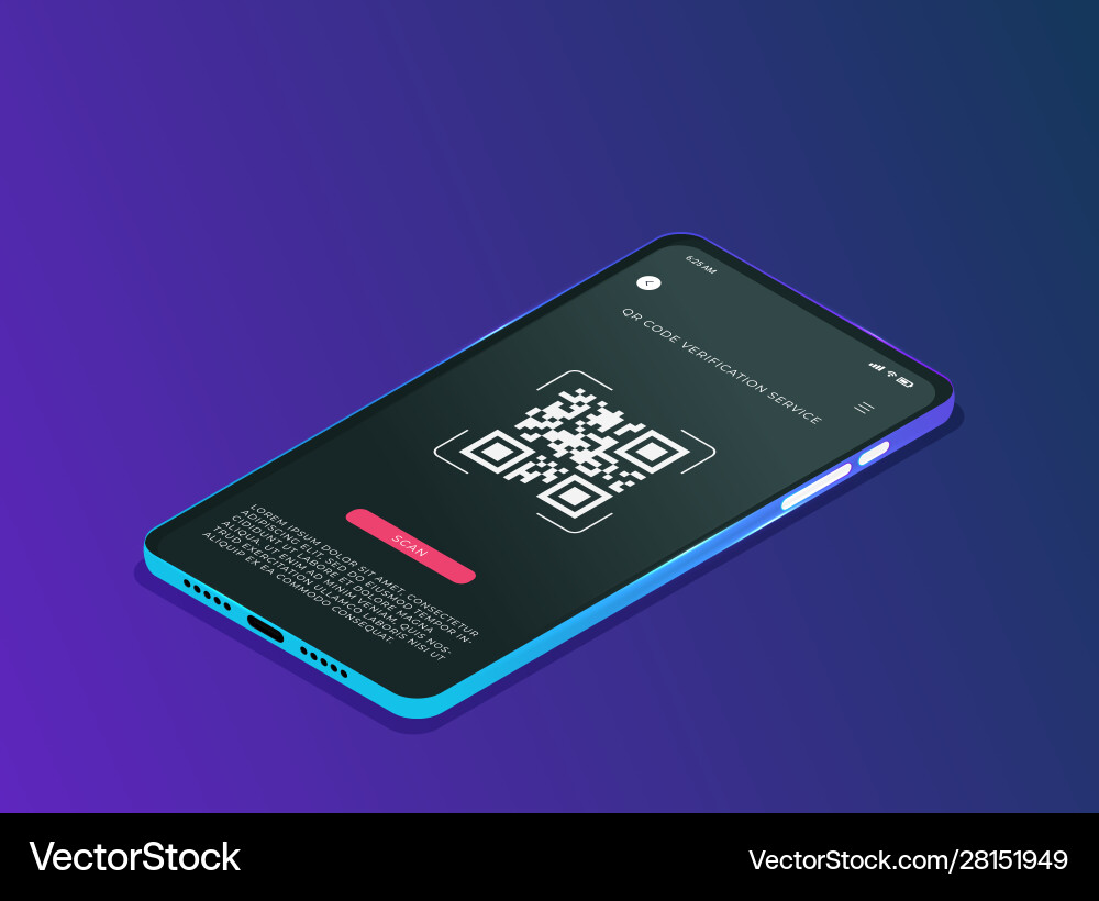 QR Code Verification App Banner vector image