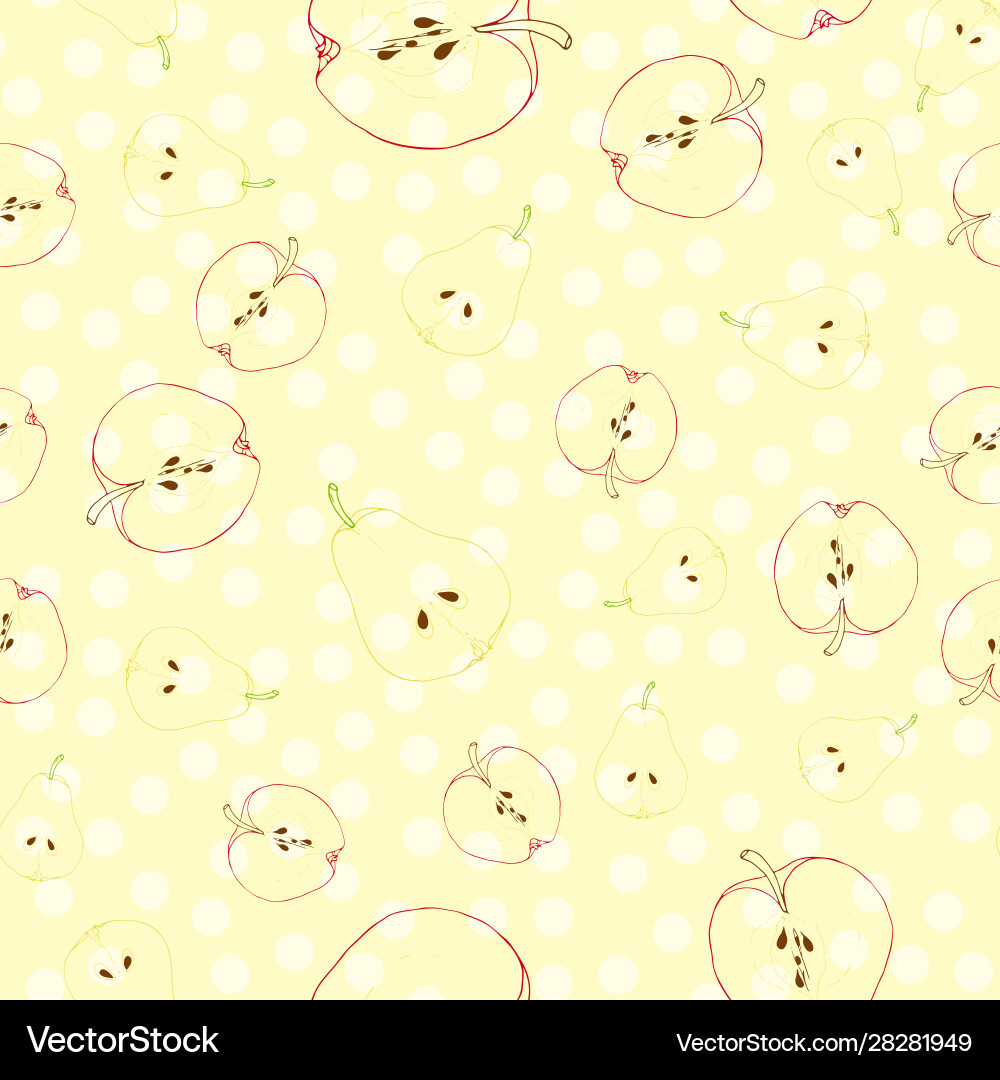Seamless pattern with fruit slices apples Seamless pattern with fruit slices apples vector image