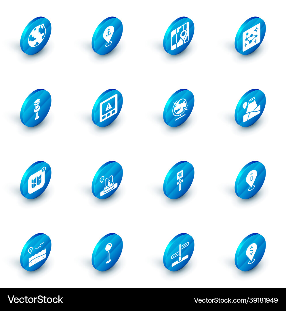 Set location with anchor city map navigation Set location with anchor city map navigation vector image