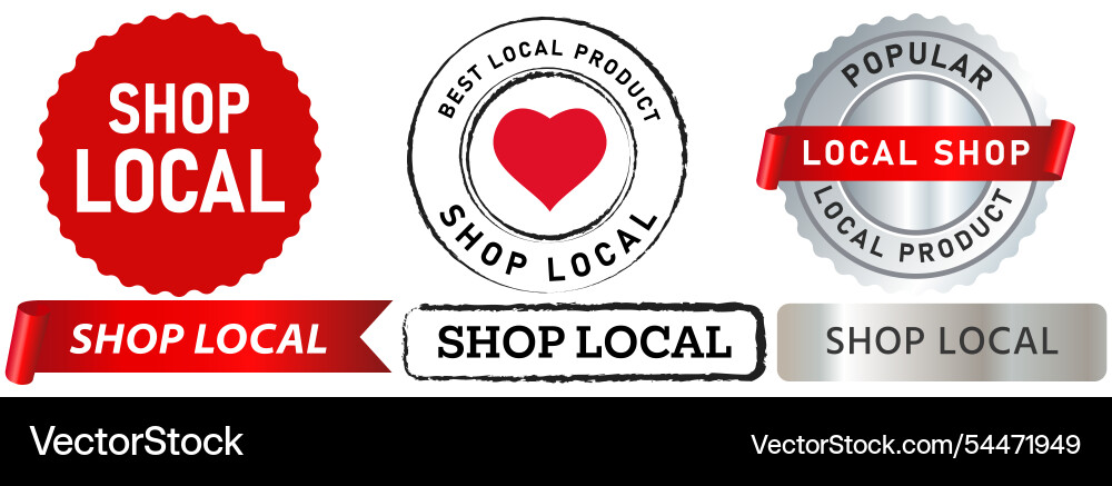 Shop local support locally market economic retail Shop local support locally market economic retail vector image