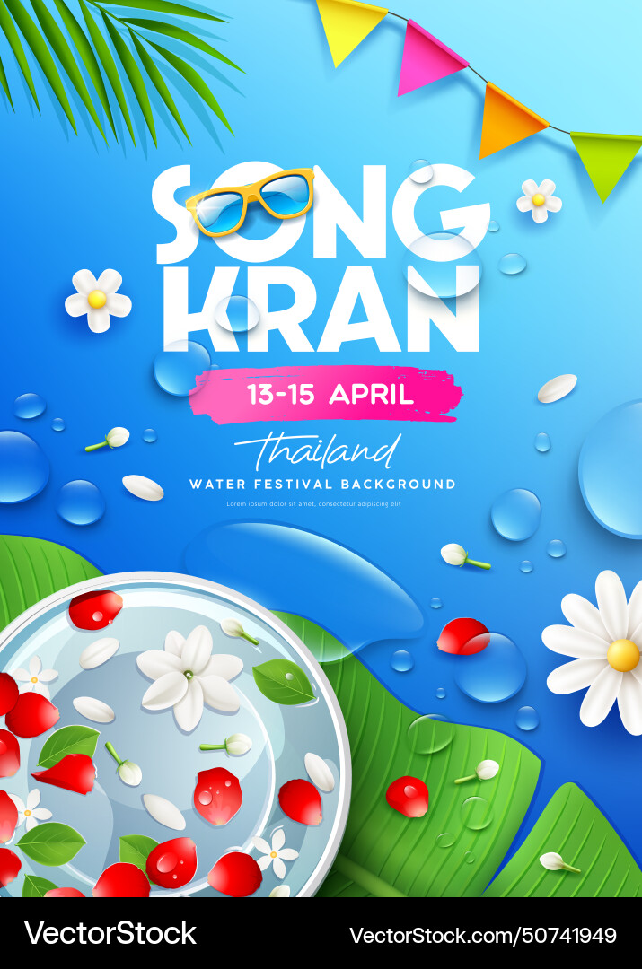 Songkran Wasser Festival thailand rose petals Songkran Wasser Festival thailand rose petals vektorbild