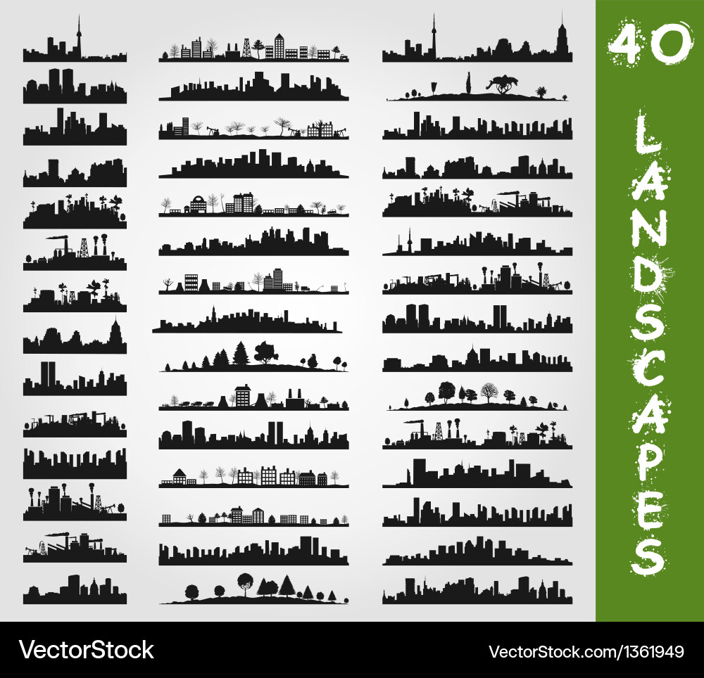 Urban Skyline Collection vector image
